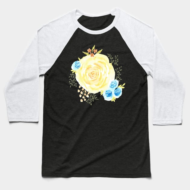 Yellow Rose Baseball T-Shirt by Sharon Rose Art